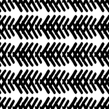 Black and White Seamless Ethnic Pattern. Tribal