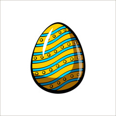 Easter egg, Spring colorful decoration holiday icon. Vector illustration
