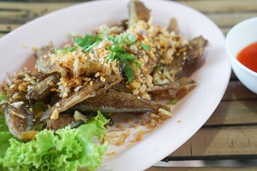 Fish with garlic Thai food