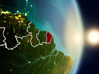 French Guiana during sunrise