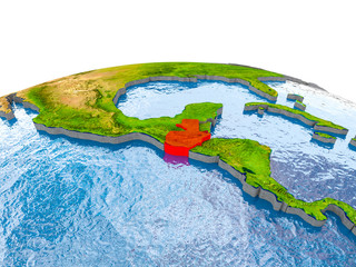 Guatemala on model of Earth