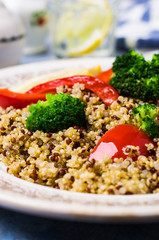 Cooked multi colored quinoa