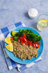 Cooked multi colored quinoa