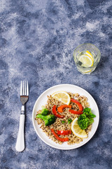 Cooked multi colored quinoa