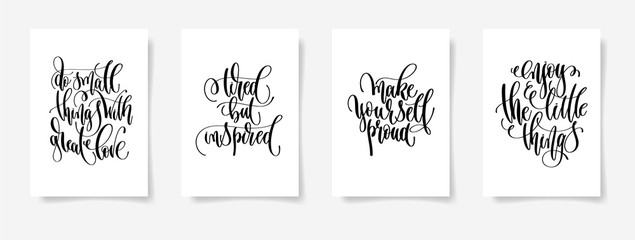 set of four positive quote posters