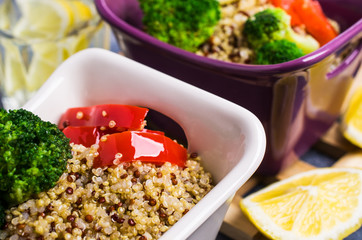 Cooked multi colored quinoa