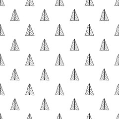 Triangles. Black and white seamless pattern. Geometric, abstract background for covers, textile. Doodle shapes.