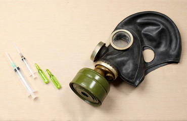 A gas mask with antidote