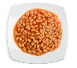tomato sauce white beans in a plate