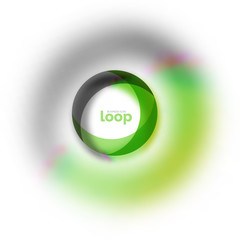 Loop circle business icon, created with glass transparent color shapes