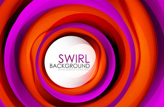 Spiral swirl flowing lines 3d vector abstract digital motion background design. Rotating concept