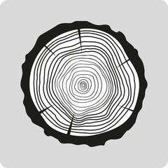 Fototapeta premium Tree rings wood abstract web icon 
