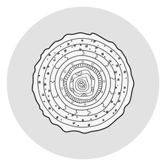 Tree rings wood abstract web icon 