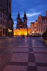 Fototapeta na wymiar The old city of Prague at night, capital of Czech Republic