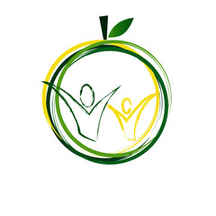 nutrition fruit health logo