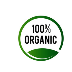 100% organic stamp logo