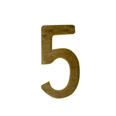 Wood number type on white background