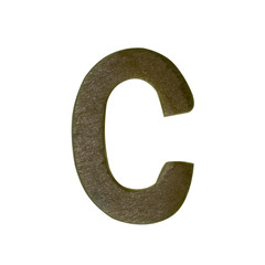 Wood type on white background