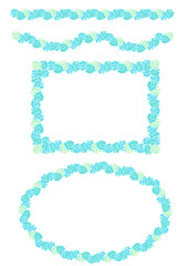 飾り枠＆飾り罫　クラシカルローズ　 ブルー系