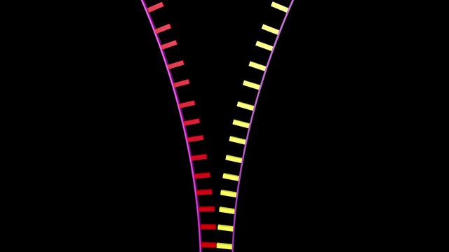 DNA editing. Strand closing and twisting. Vertical view. 3d Animation.