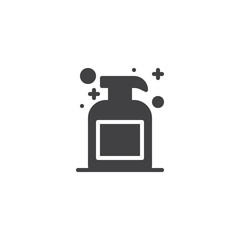 Liquid soap bottle vector icon. filled flat sign for mobile concept and web design. Soap dispenser simple solid icon. Symbol, logo illustration. Pixel perfect vector graphics