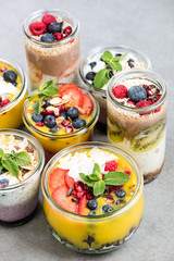 Selection of super healthy food in jars