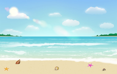 sea sand beach summer tropical background vector