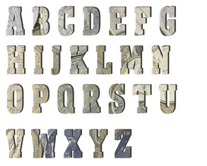 abc alphabet from worlds silver coins