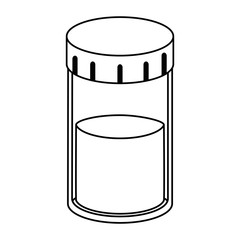 transparent pot with powder vector illustration design