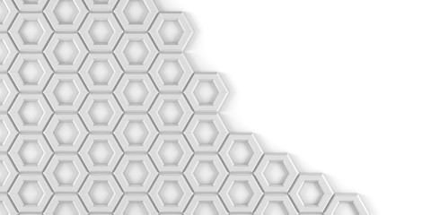 Hexagons on a white background. 3d illustration.