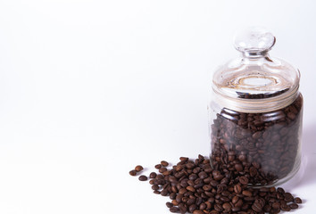 Coffee beans and jar