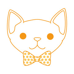 cute cat mascot head character vector illustration design