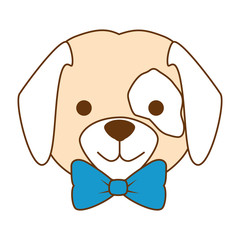 cute dog breed head character vector illustration design