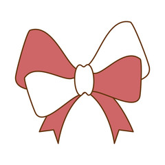 ribbon bow elegant icon vector illustration design