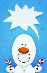 Cute snowman witn christmas lollipops in hands