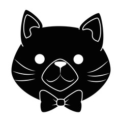 cute cat mascot head character vector illustration design