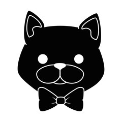 cute cat mascot head character vector illustration design