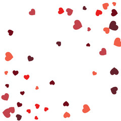 Festive Background with Colorful hearts. Delicate Pattern for Postcard, Print, Banner or Poster. Pretty hearts For Party Decoration, Wedding, Birthday or Anniversary Invitation. Vector..