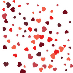 Festive Background with Colorful hearts. Delicate Pattern for Postcard, Print, Banner or Poster. Pretty hearts For Party Decoration, Wedding, Birthday or Anniversary Invitation. Vector