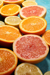 Citrus fruits with orange, lemon, grapefruit and lime