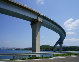 長崎県にある伊王島大橋　長崎市伊王島町沖ノ島と香焼町の間に架けられた海上道路橋
