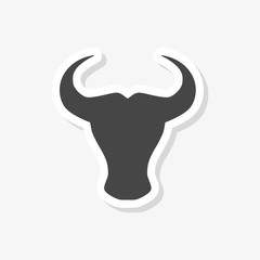 Obraz premium Bull head sticker, simple vector icon