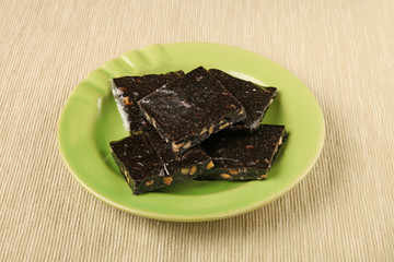Black sesame rice cake -  healthy food
