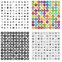 100 camera icons set vector in 4 variant for any web design isolated on white
