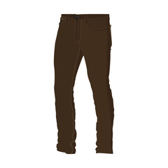 Chino Brown Long Pants Fashion Style Item Illustration