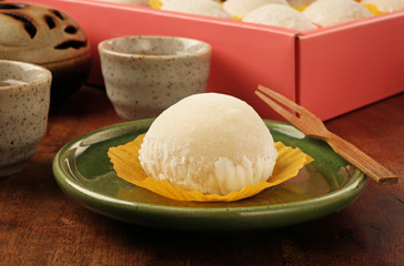 Closeup of sticky rice cake      