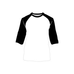 Raglan Shirt Black White Fashion Style Item Illustration