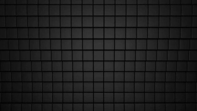 3D animation - Abstract background of black cubes with wave movement