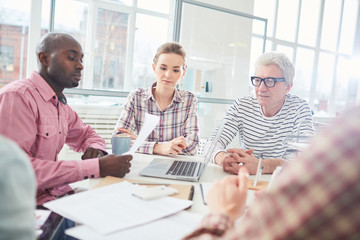 Group of business people planning work together during a meeting