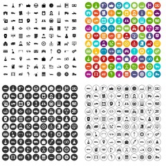 100 car company icons set vector in 4 variant for any web design isolated on white